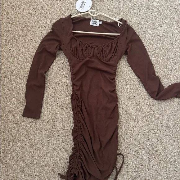 fitted lace wedding dress Nolan Mini Dress Brown